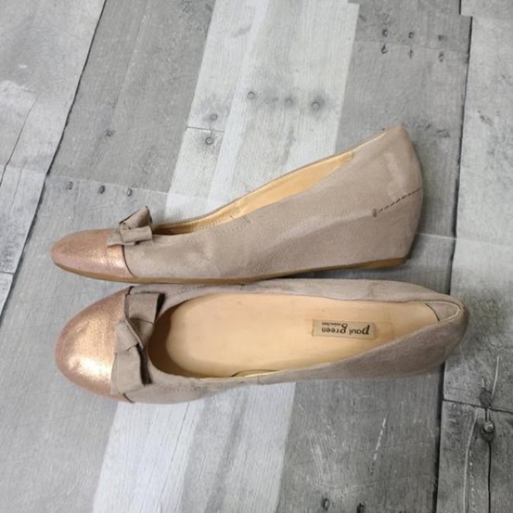 EUC Paul Green Munchen Beige Rose Gold Cap Toe 4/5